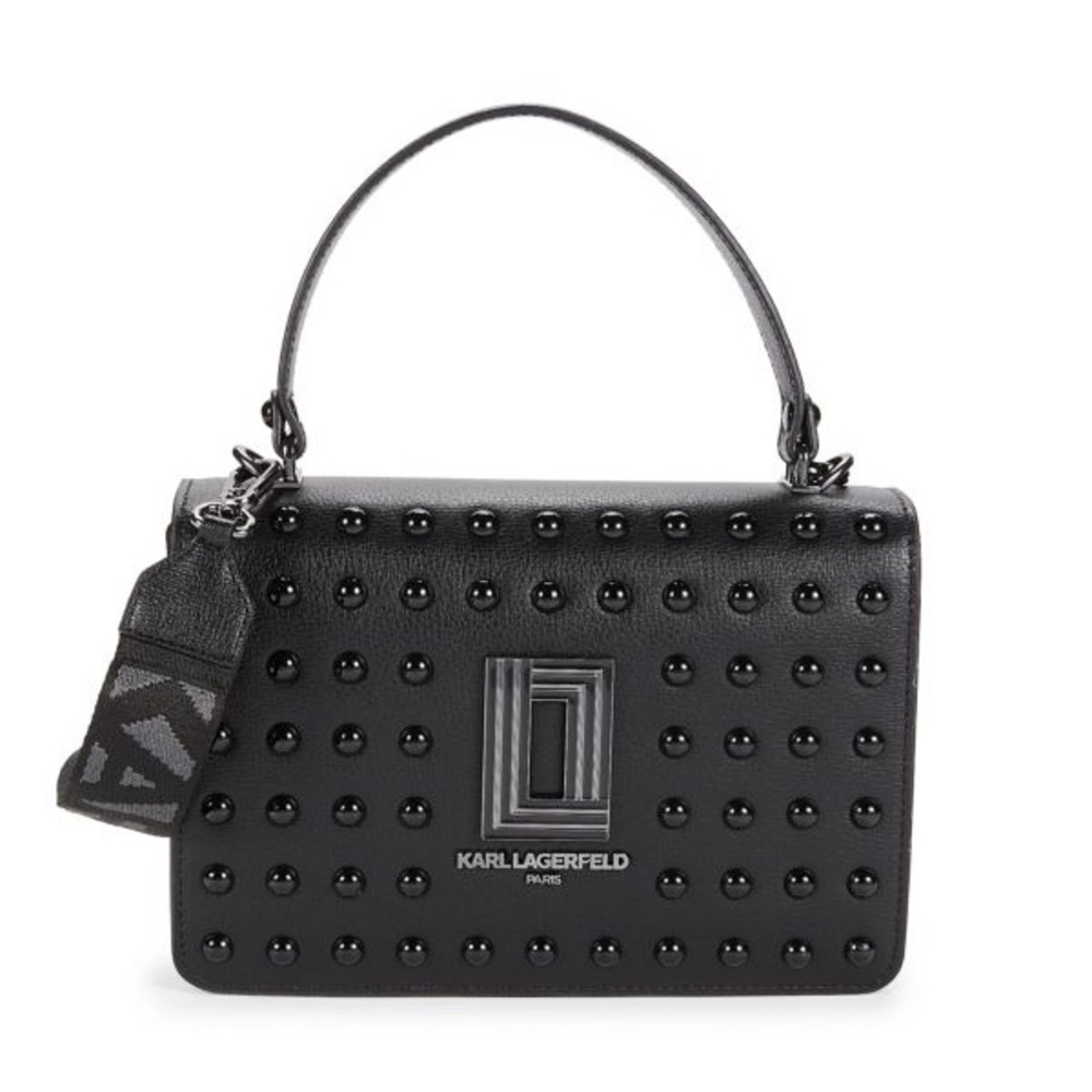 KARL LAGERFELD Simone Embellished Leather Top Handle‎ Bag